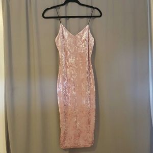 🔴RESERVED! Pink velvet midi dress